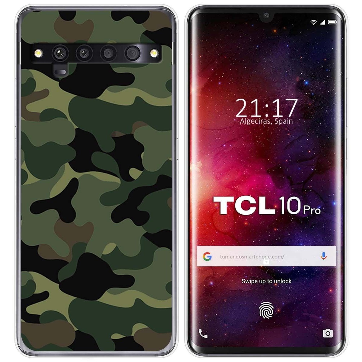 Funda Gel Tpu para TCL 10 Pro diseño Camuflaje Dibujos