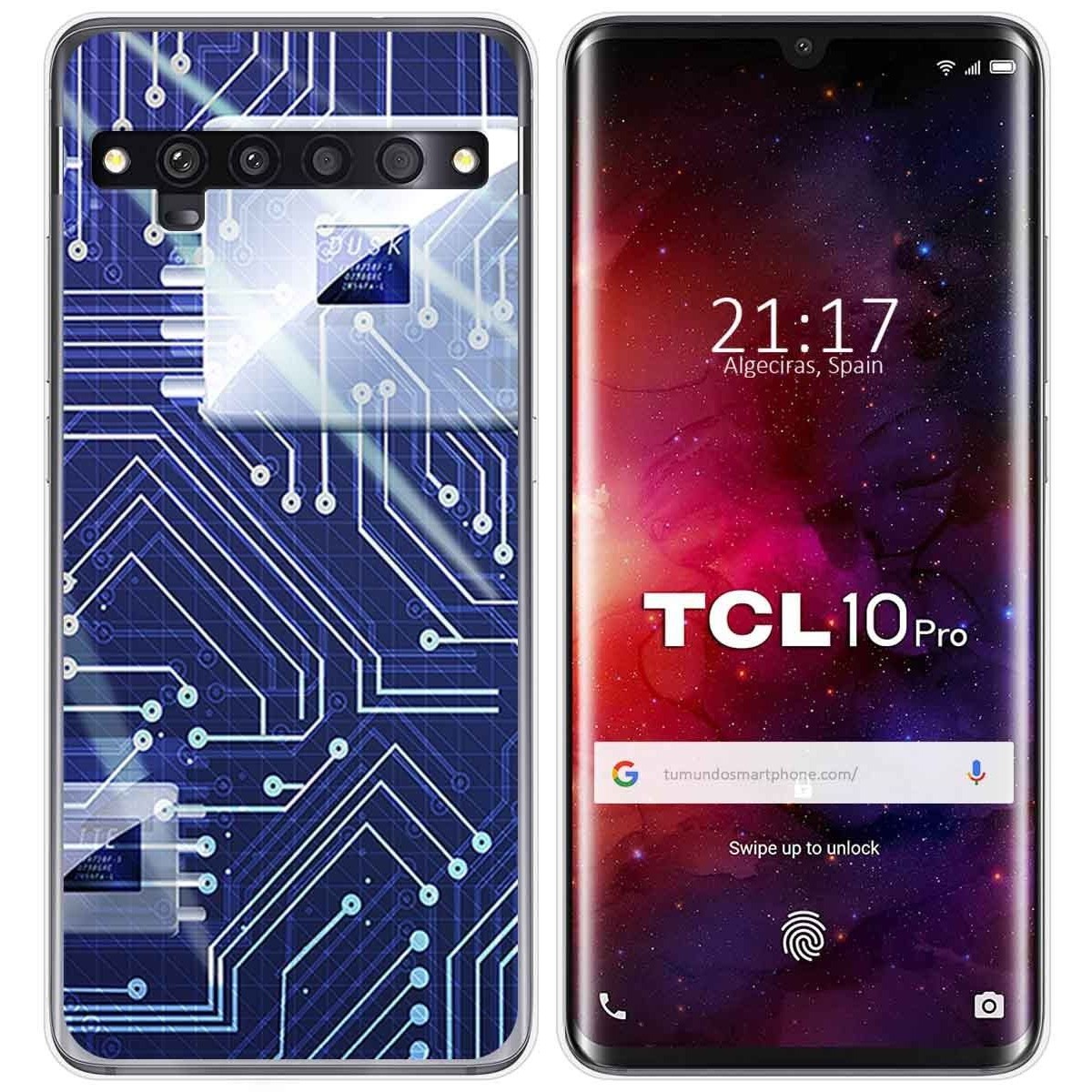 Funda Gel Tpu para TCL 10 Pro diseño Circuito Dibujos