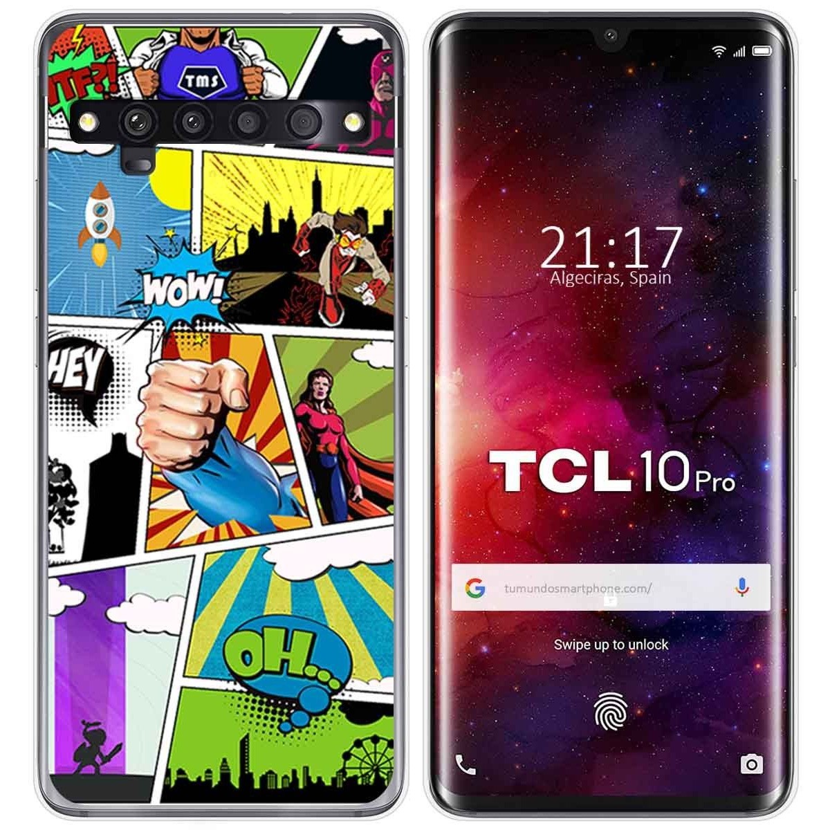 Funda Gel Tpu para TCL 10 Pro diseño Comic Dibujos