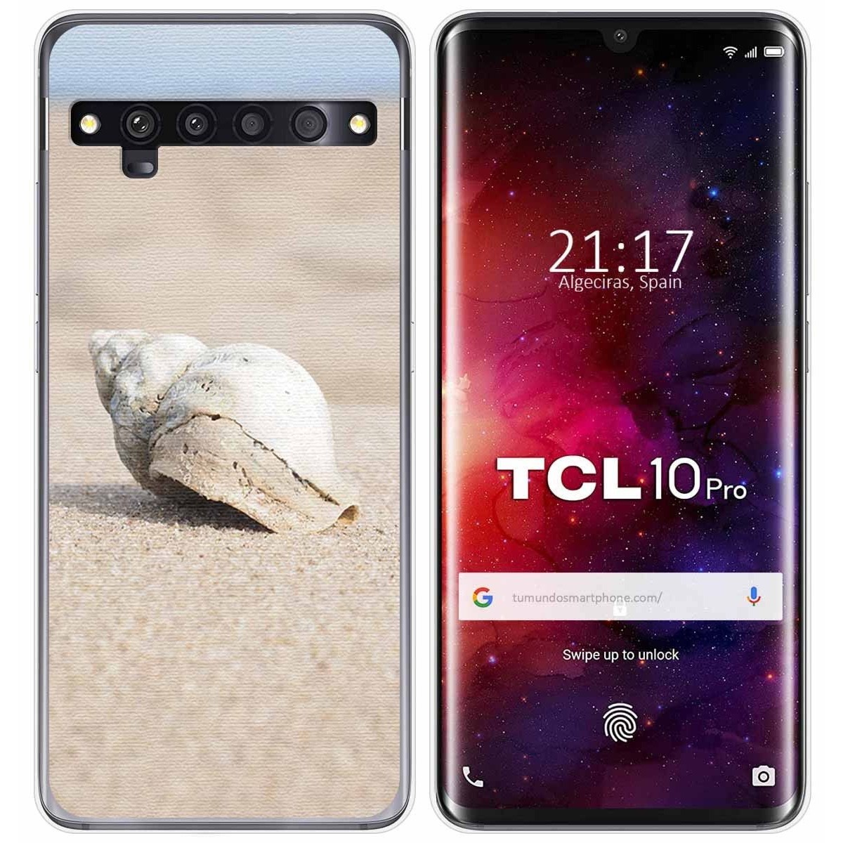 Funda Gel Tpu para TCL 10 Pro diseño Concha Dibujos