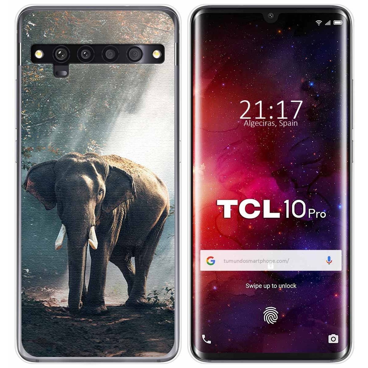 Funda Gel Tpu para TCL 10 Pro diseño Elefante Dibujos