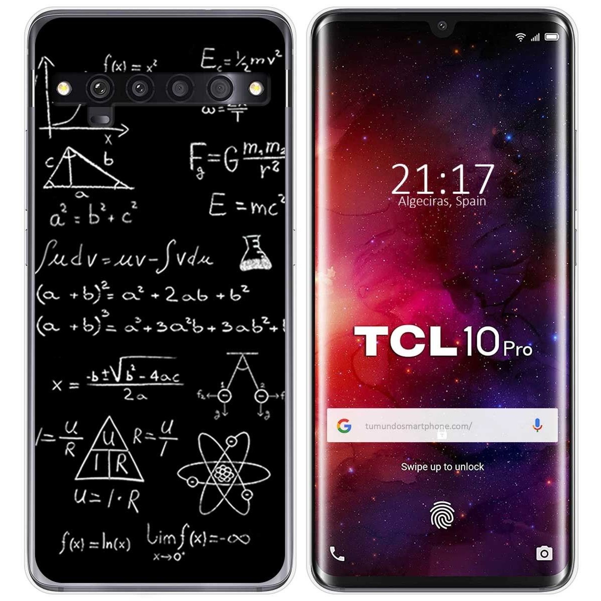 Funda Gel Tpu para TCL 10 Pro diseño Formulas Dibujos