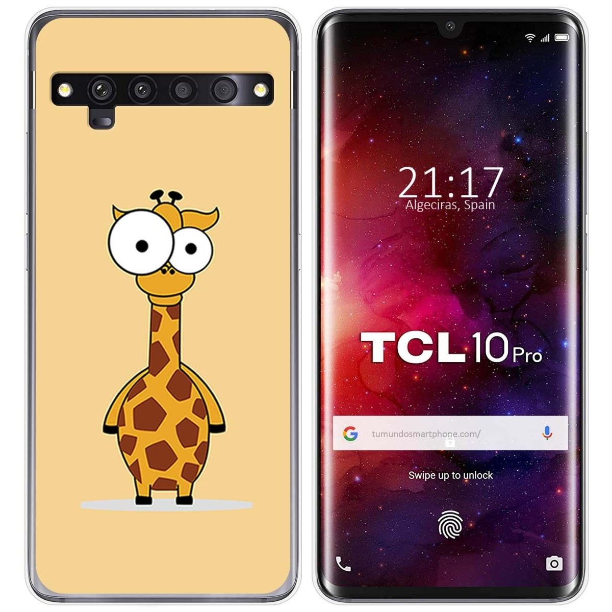 Funda Gel Tpu para TCL 10 Pro diseño Jirafa Dibujos