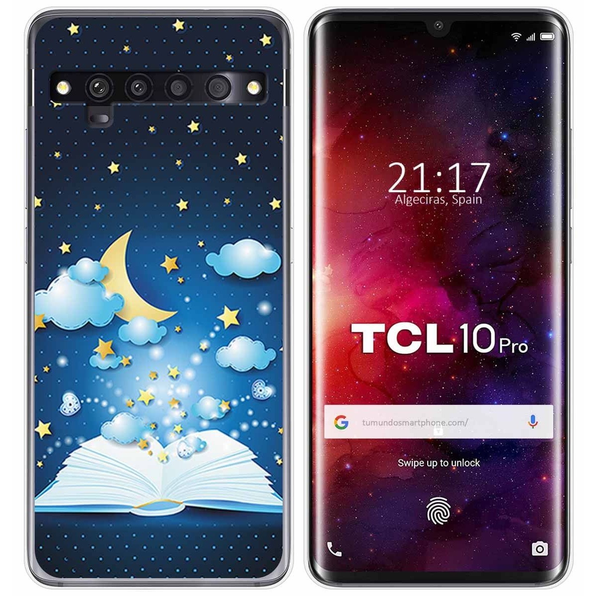 Funda Gel Tpu para TCL 10 Pro diseño Libro Cuentos Dibujos