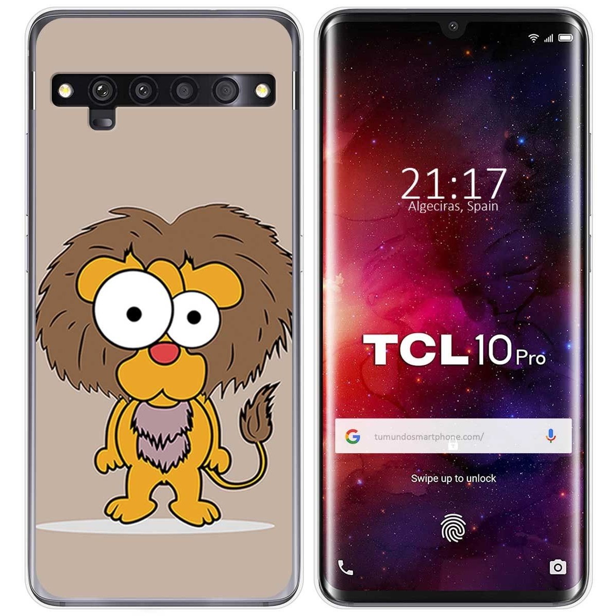 Funda Gel Tpu para TCL 10 Pro diseño Leon Dibujos