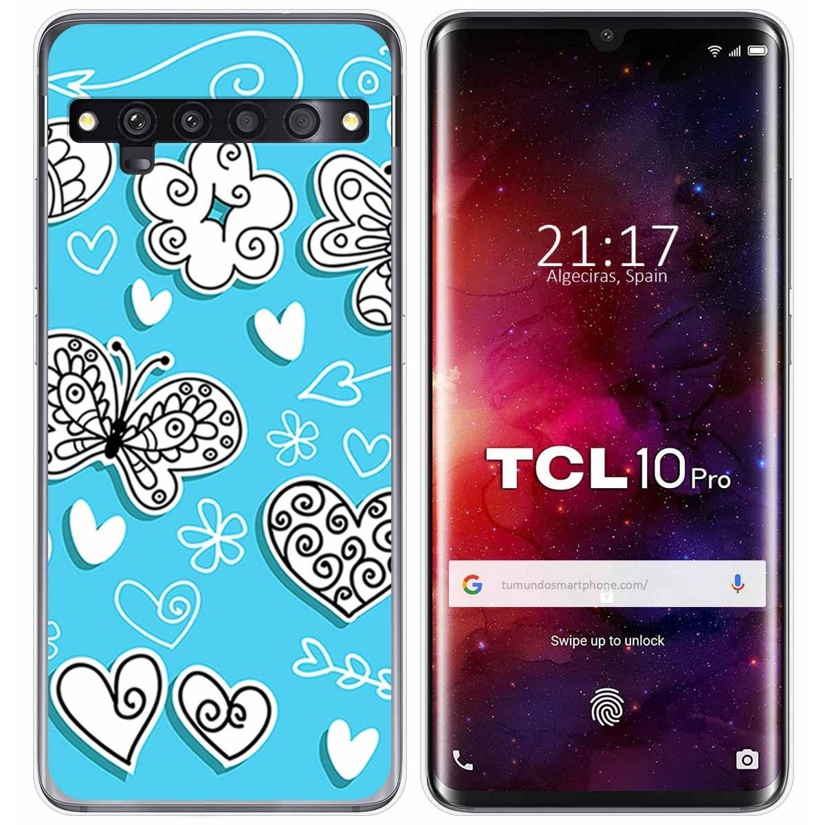 Funda Gel Tpu para TCL 10 Pro diseño Mariposas Dibujos