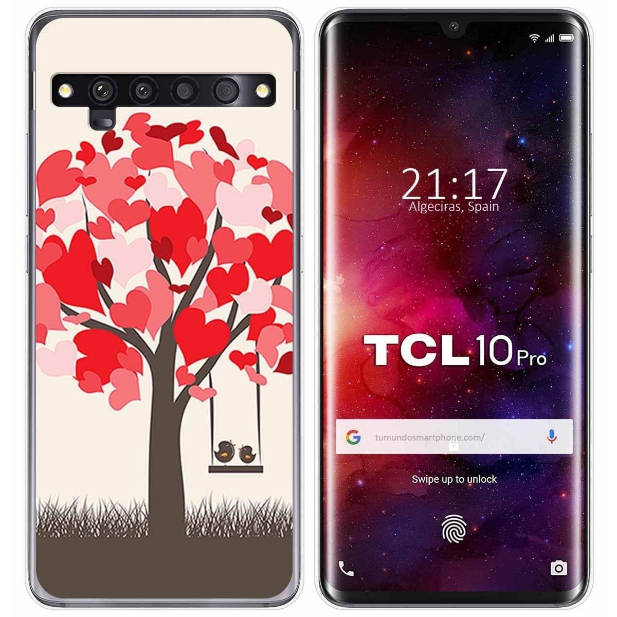 Funda Gel Tpu para TCL 10 Pro diseño Pajaritos Dibujos