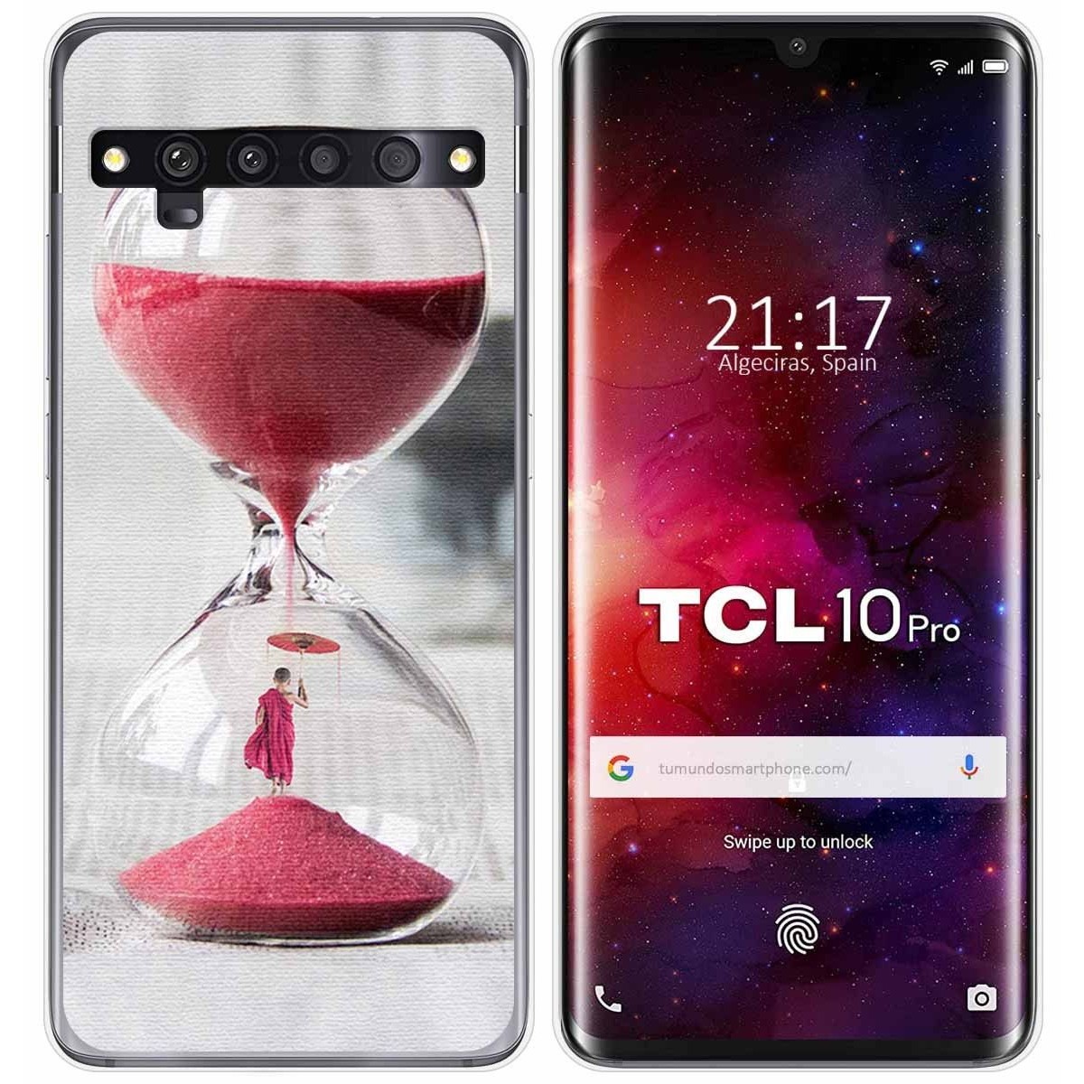 Funda Gel Tpu para TCL 10 Pro diseño Reloj Dibujos