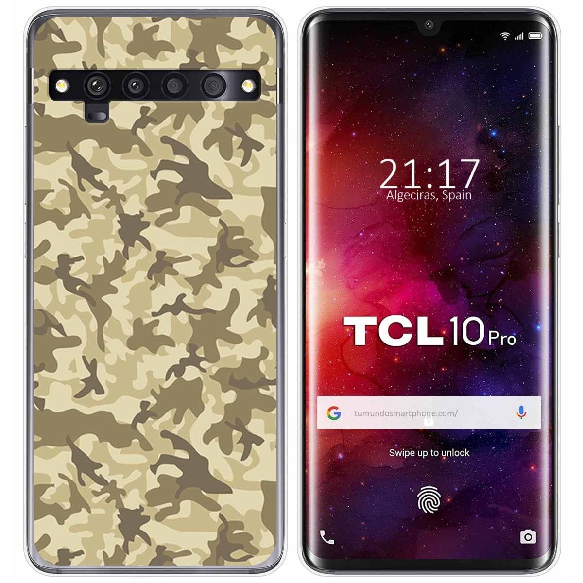 Funda Gel Tpu para TCL 10 Pro diseño Sand Camuflaje Dibujos