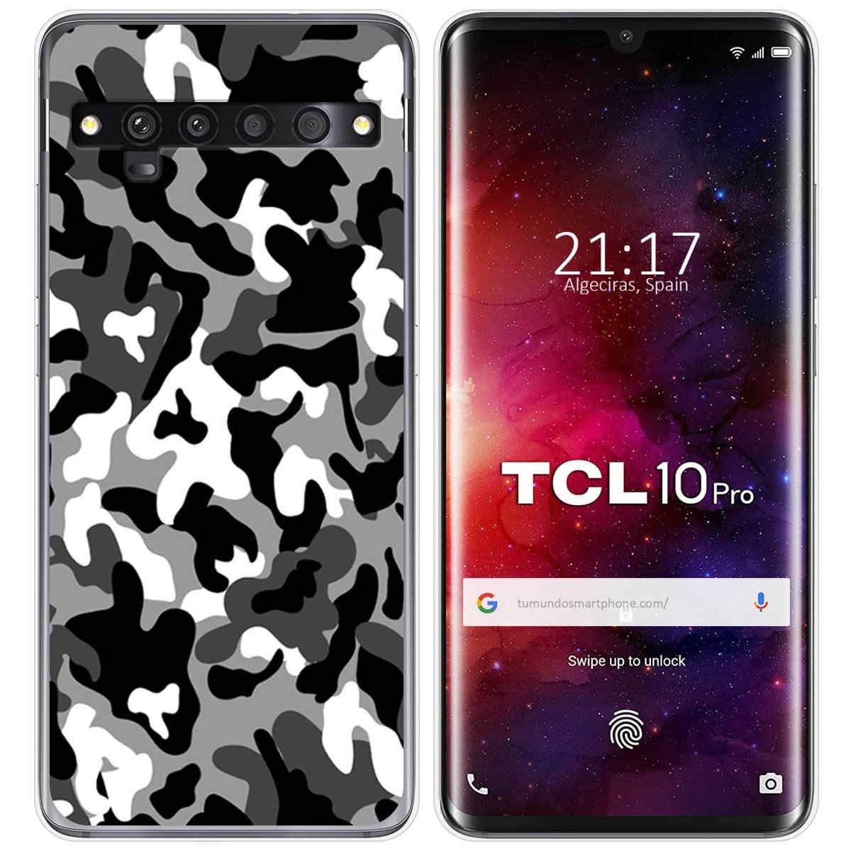 Funda Gel Tpu para TCL 10 Pro diseño Snow Camuflaje Dibujos