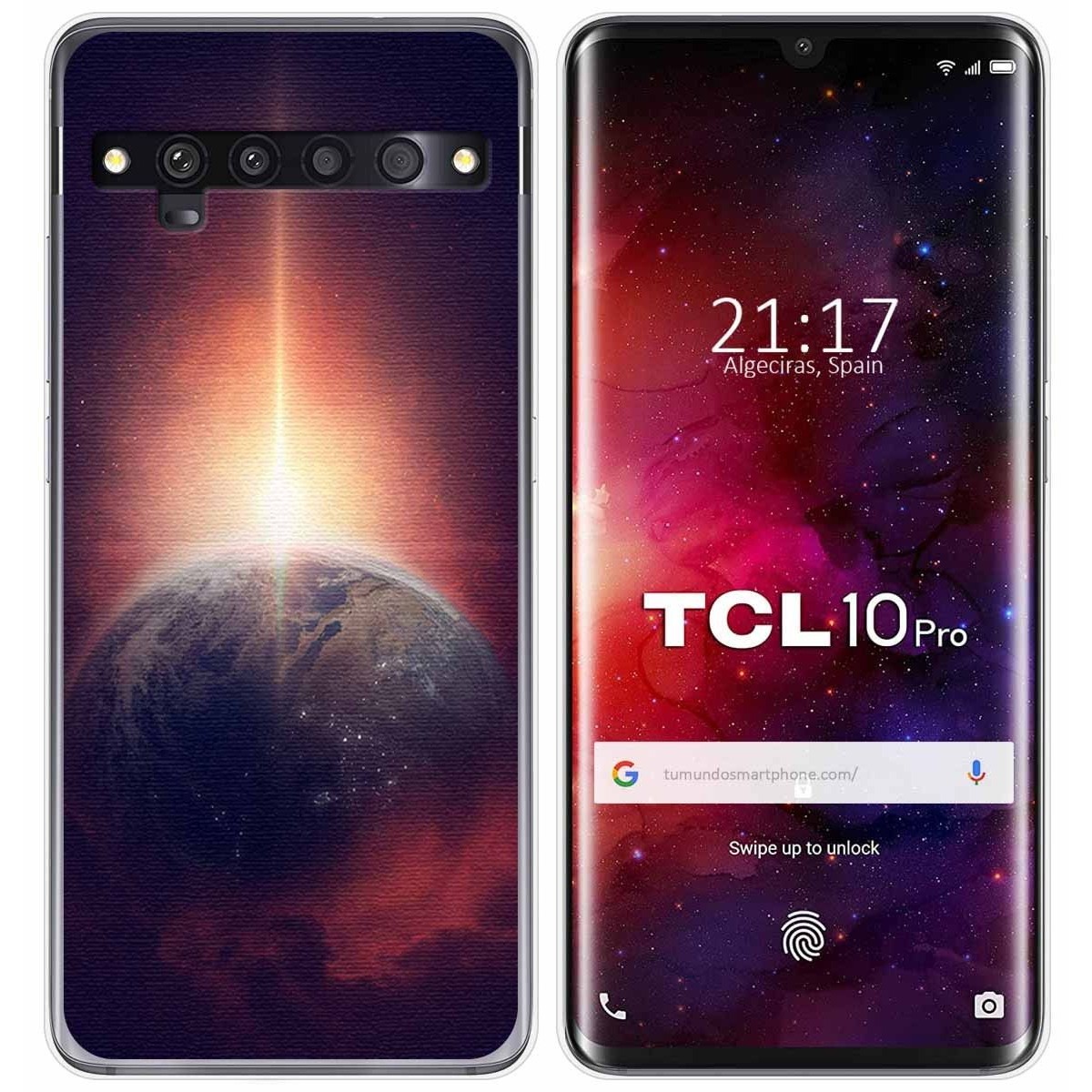 Funda Gel Tpu para TCL 10 Pro diseño Tierra Dibujos
