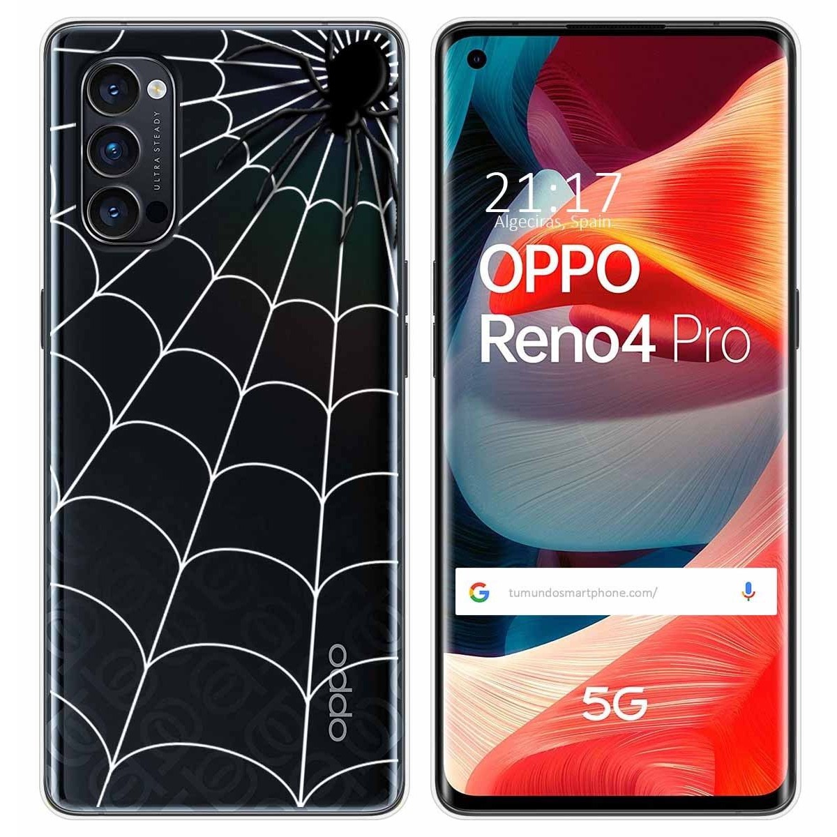 Funda Gel Transparente para Oppo Reno 4 Pro 5G diseño Araña Dibujos
