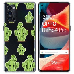 Funda Gel Transparente para Oppo Reno 4 Pro 5G diseño Cactus Dibujos