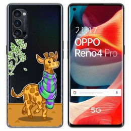 Funda Gel Transparente para Oppo Reno 4 Pro 5G diseño Jirafa Dibujos