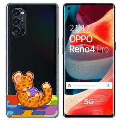 Funda Gel Transparente para Oppo Reno 4 Pro 5G diseño Leopardo Dibujos