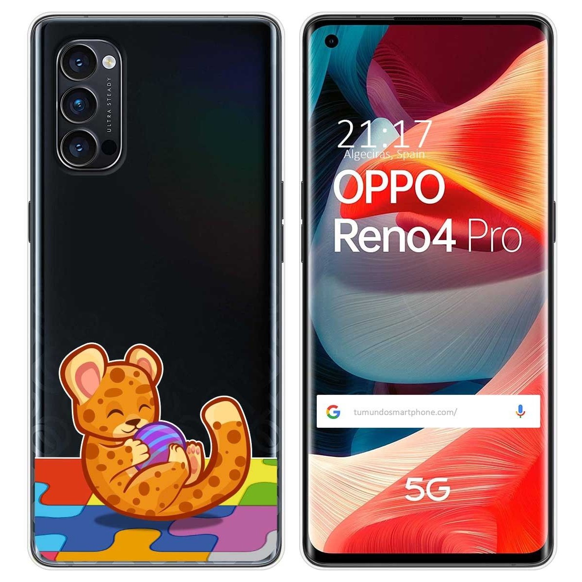 Funda Gel Transparente para Oppo Reno 4 Pro 5G diseño Leopardo Dibujos