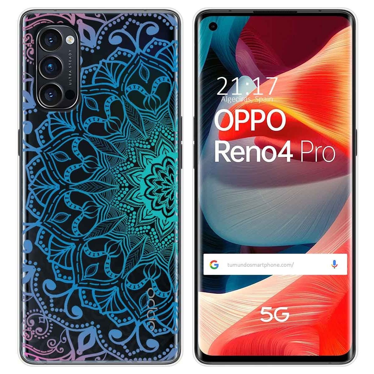 Funda Gel Transparente para Oppo Reno 4 Pro 5G diseño Mandala Dibujos