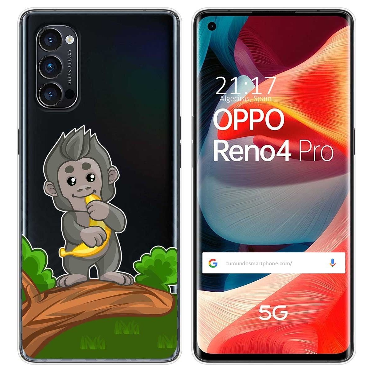 Funda Gel Transparente para Oppo Reno 4 Pro 5G diseño Mono Dibujos