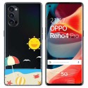 Funda Gel Transparente para Oppo Reno 4 Pro 5G diseño Playa Dibujos