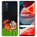 Funda Gel Transparente para Oppo Reno 4 Pro 5G diseño Tigre Dibujos