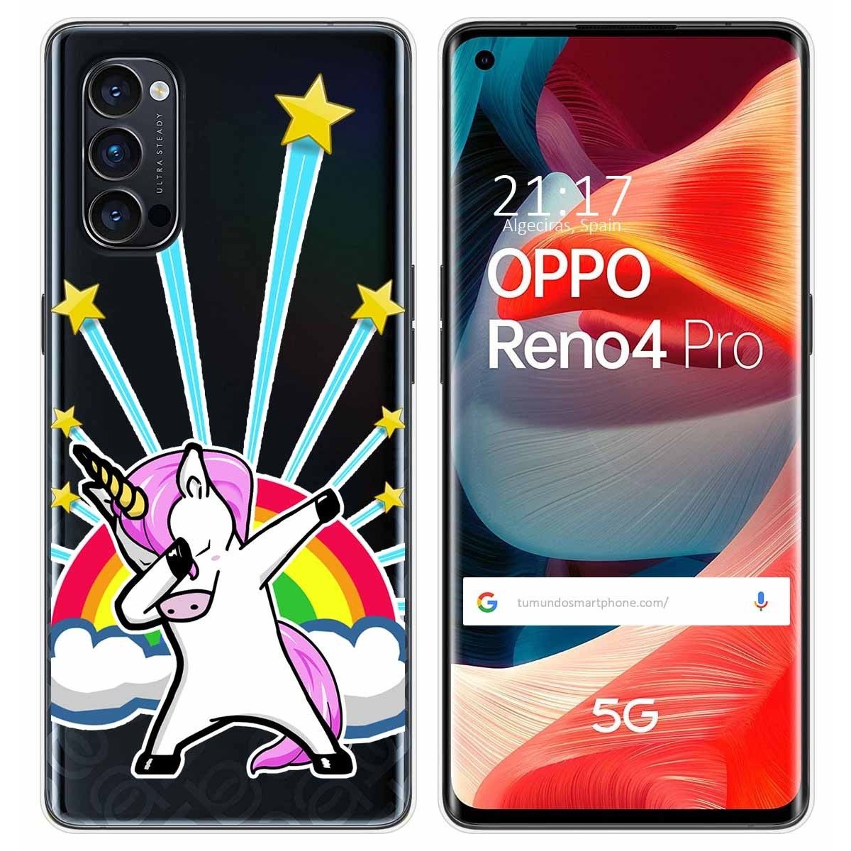 Funda Gel Transparente para Oppo Reno 4 Pro 5G diseño Unicornio Dibujos