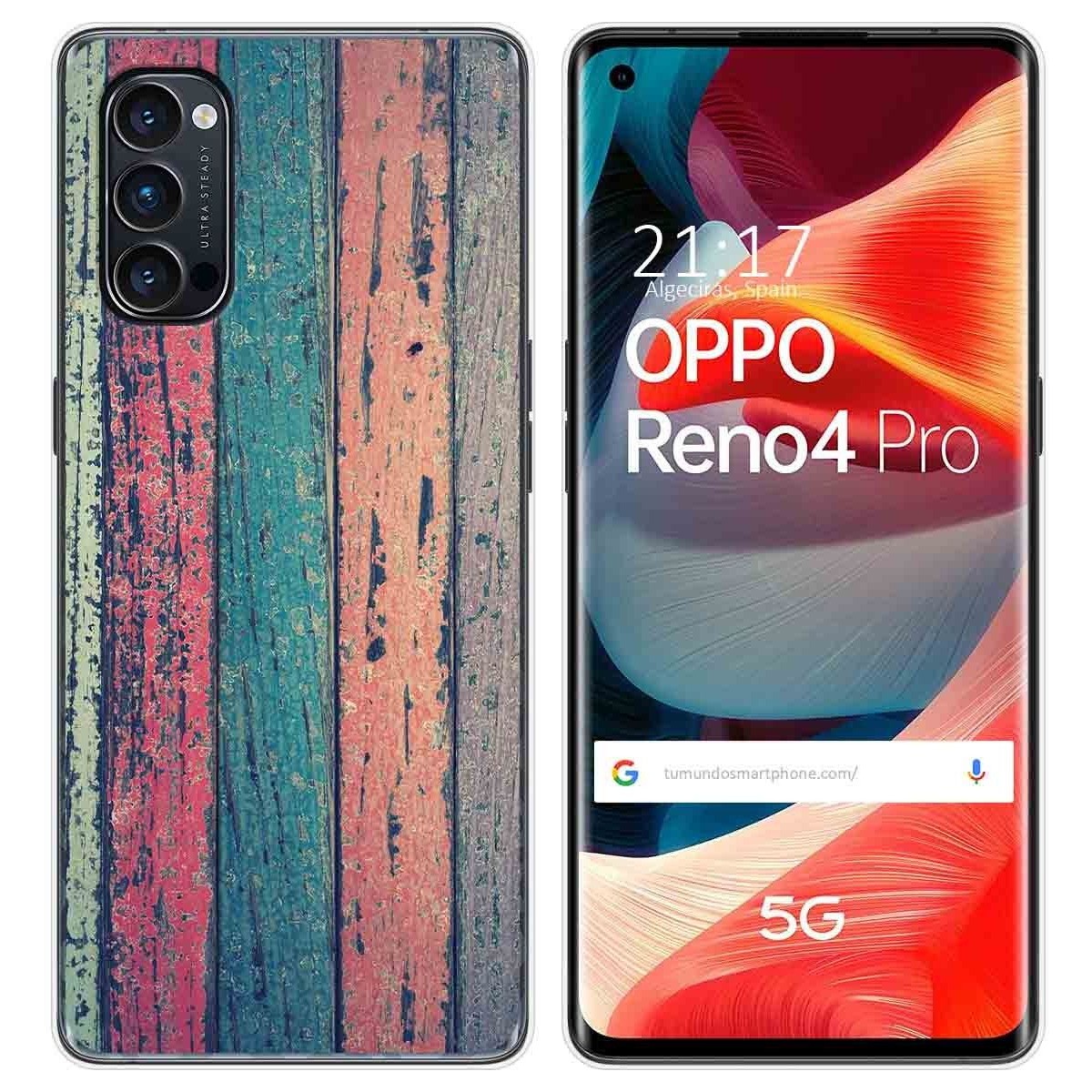 Funda Gel Tpu para Oppo Reno 4 Pro 5G diseño Madera 10 Dibujos