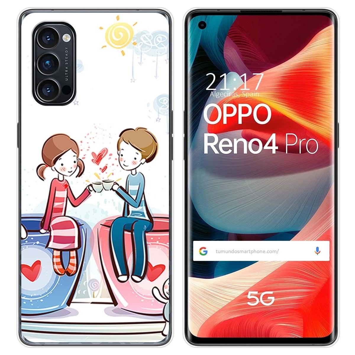 Funda Gel Tpu para Oppo Reno 4 Pro 5G diseño Café Dibujos