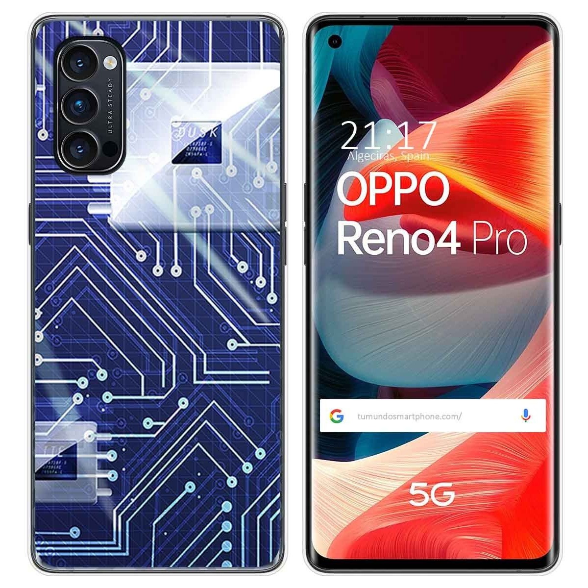Funda Gel Tpu para Oppo Reno 4 Pro 5G diseño Circuito Dibujos