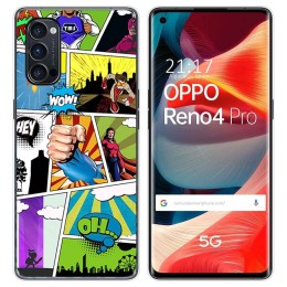 Funda Gel Tpu para Oppo Reno 4 Pro 5G diseño Comic Dibujos