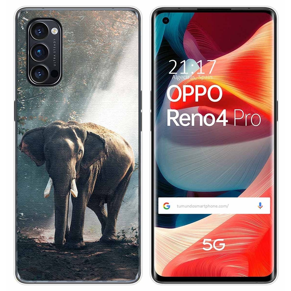 Funda Gel Tpu para Oppo Reno 4 Pro 5G diseño Elefante Dibujos