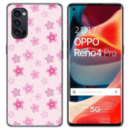 Funda Gel Tpu para Oppo Reno 4 Pro 5G diseño Flores Dibujos