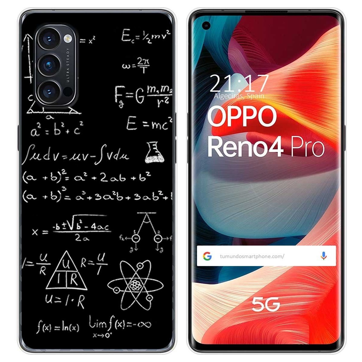 Funda Gel Tpu para Oppo Reno 4 Pro 5G diseño Formulas Dibujos