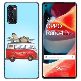 Funda Gel Tpu para Oppo Reno 4 Pro 5G diseño Furgoneta Dibujos