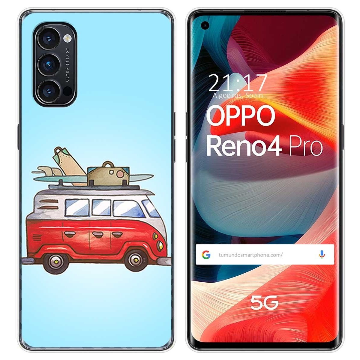 Funda Gel Tpu para Oppo Reno 4 Pro 5G diseño Furgoneta Dibujos
