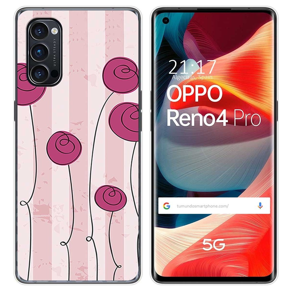 Funda Gel Tpu para Oppo Reno 4 Pro 5G diseño Flores Vintage Dibujos