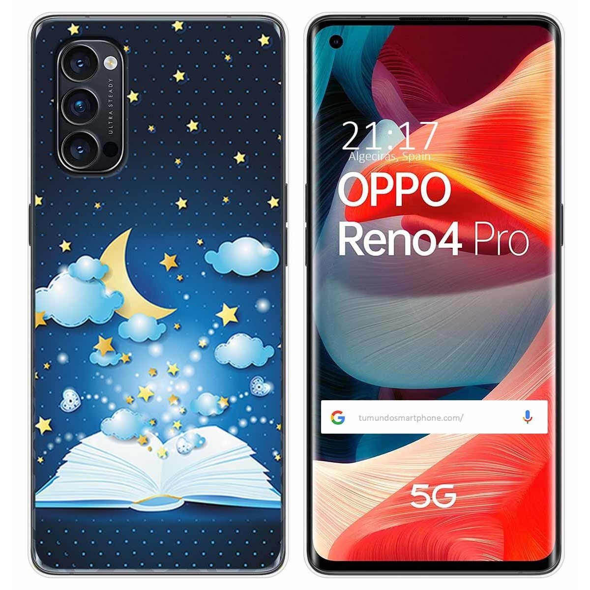 Funda Gel Tpu para Oppo Reno 4 Pro 5G diseño Libro Cuentos Dibujos