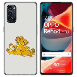 Funda Gel Tpu para Oppo Reno 4 Pro 5G diseño Leones Dibujos