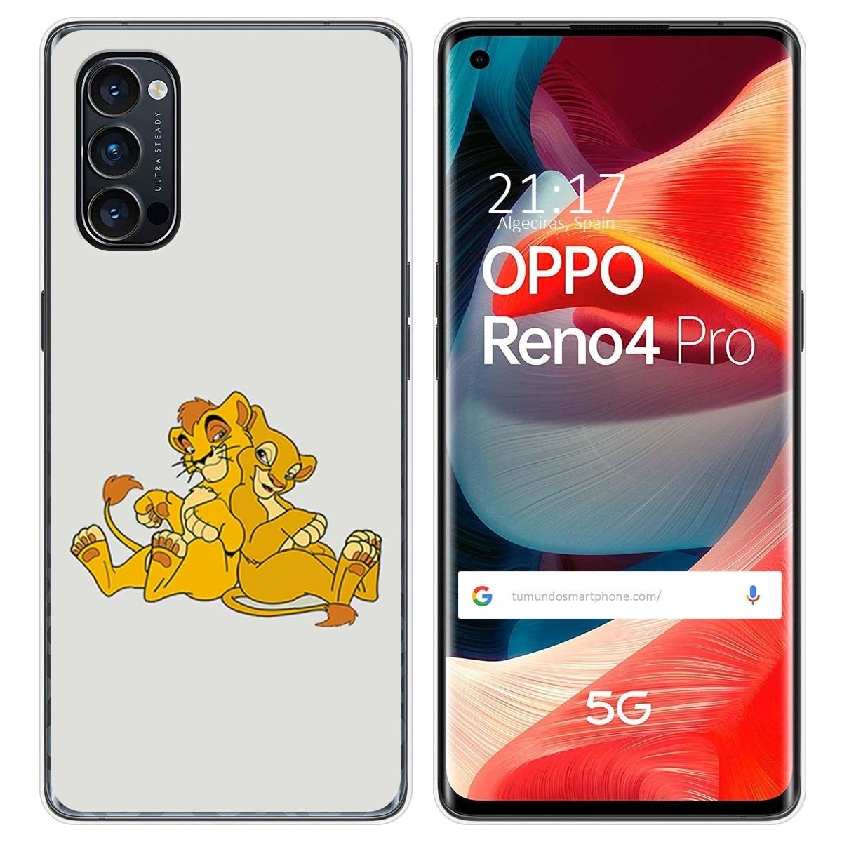 Funda Gel Tpu para Oppo Reno 4 Pro 5G diseño Leones Dibujos