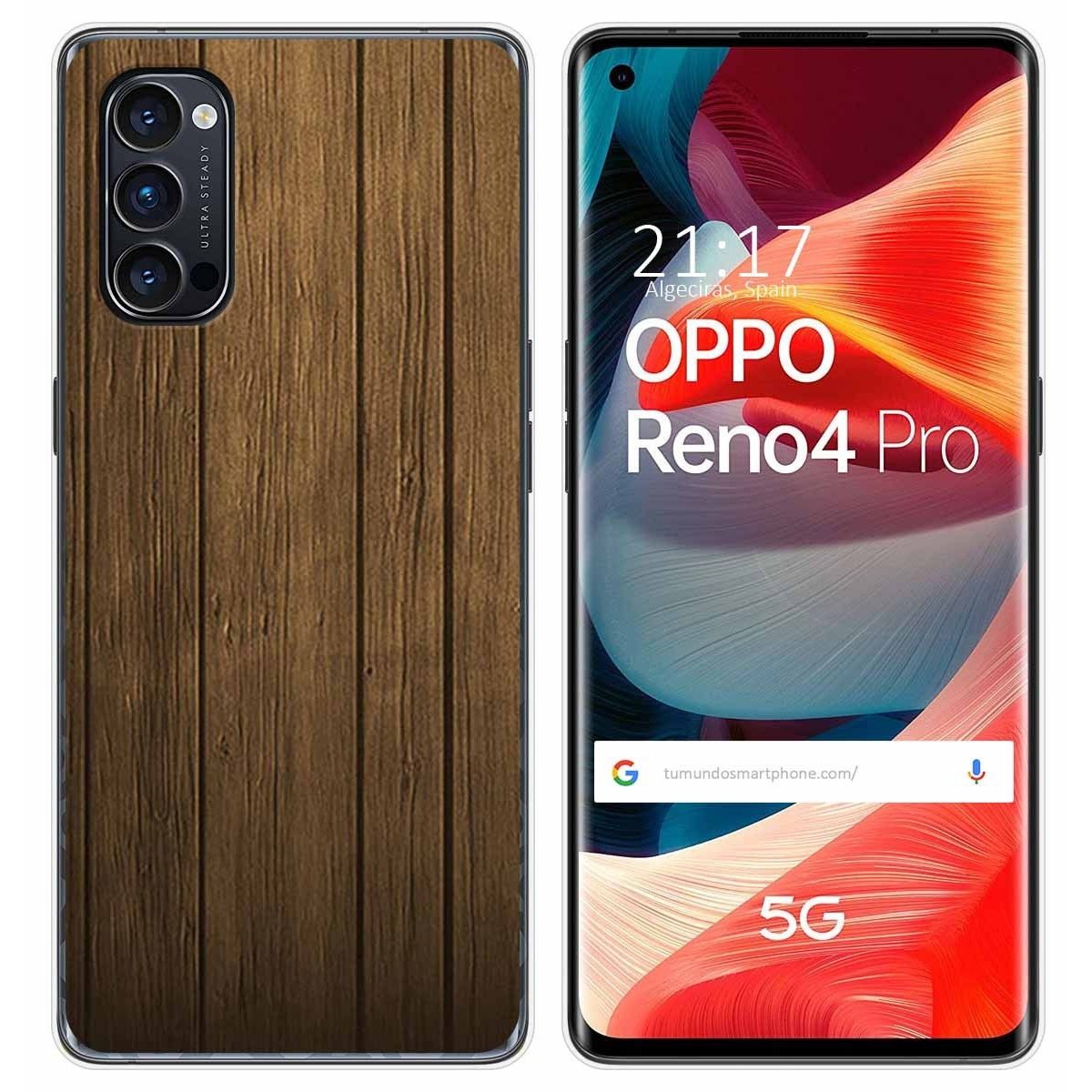 Funda Gel Tpu para Oppo Reno 4 Pro 5G diseño Madera Dibujos