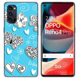 Funda Gel Tpu para Oppo Reno 4 Pro 5G diseño Mariposas Dibujos