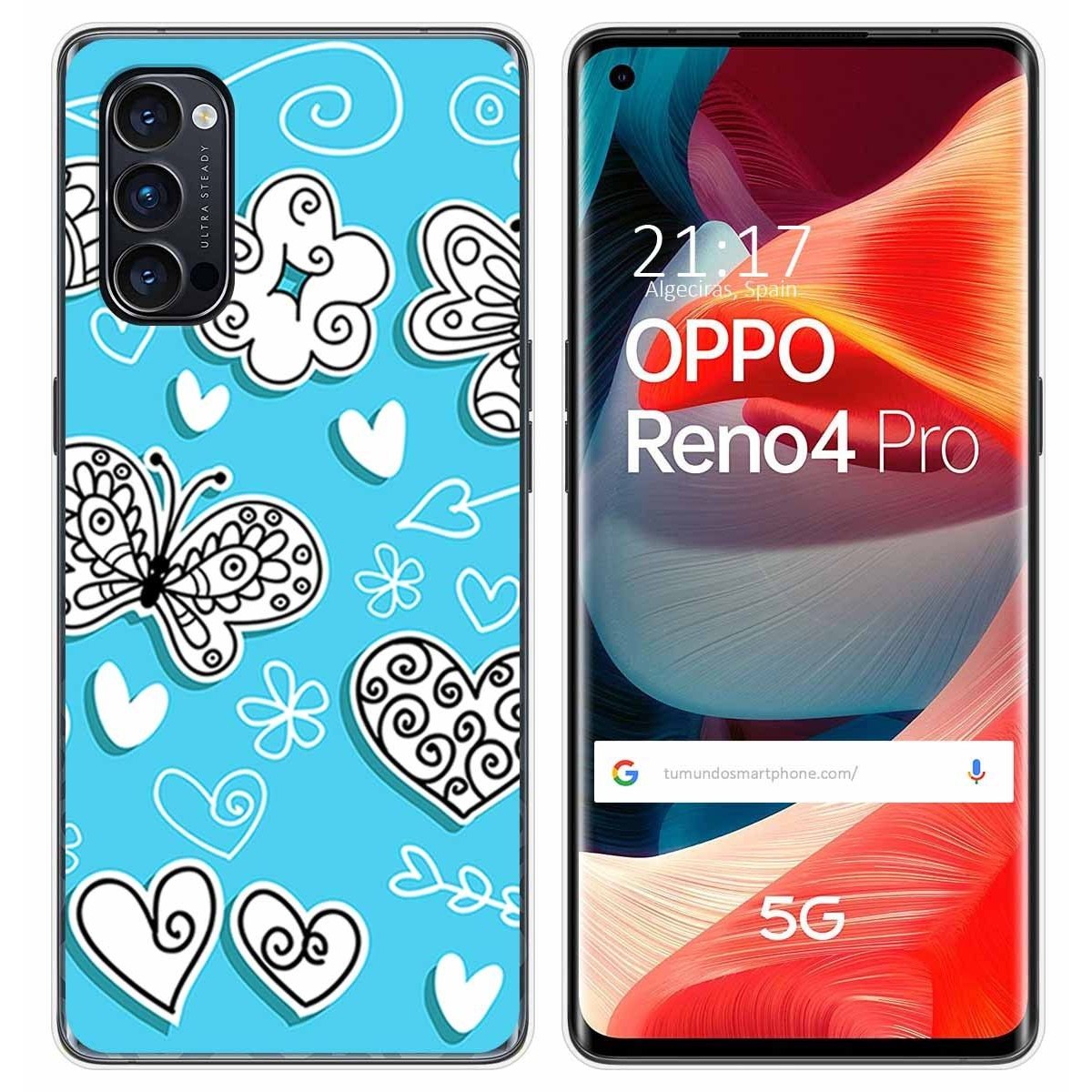 Funda Gel Tpu para Oppo Reno 4 Pro 5G diseño Mariposas Dibujos