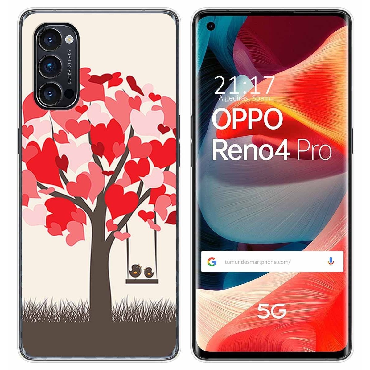 Funda Gel Tpu para Oppo Reno 4 Pro 5G diseño Pajaritos Dibujos