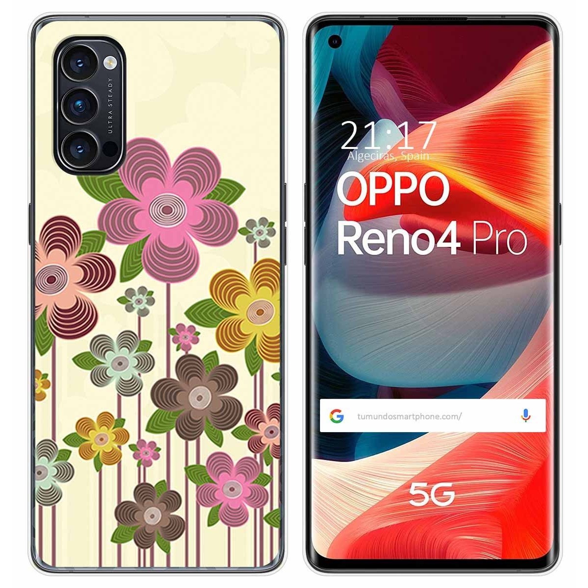 Funda Gel Tpu para Oppo Reno 4 Pro 5G diseño Primavera En Flor Dibujos