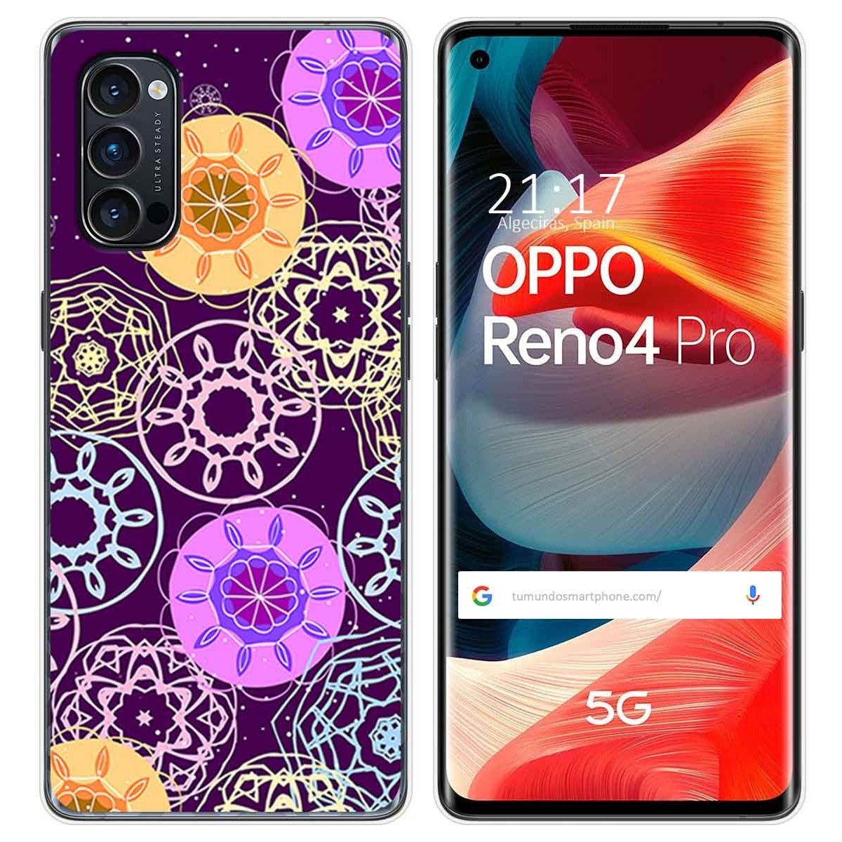 Funda Gel Tpu para Oppo Reno 4 Pro 5G diseño Radial Dibujos