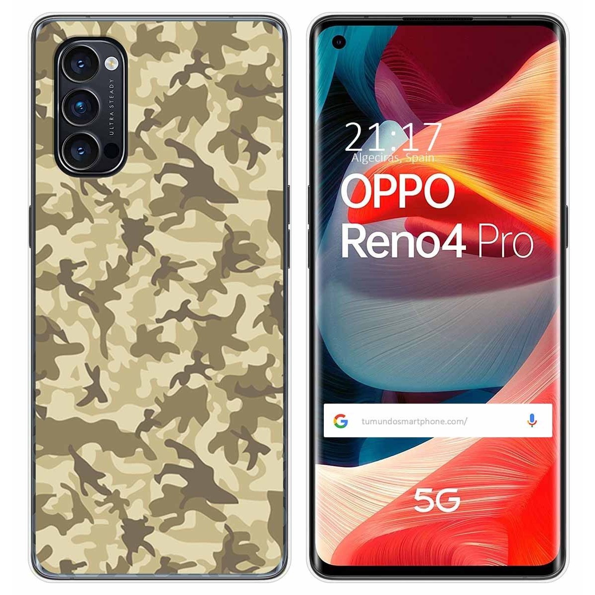 Funda Gel Tpu para Oppo Reno 4 Pro 5G diseño Sand Camuflaje Dibujos