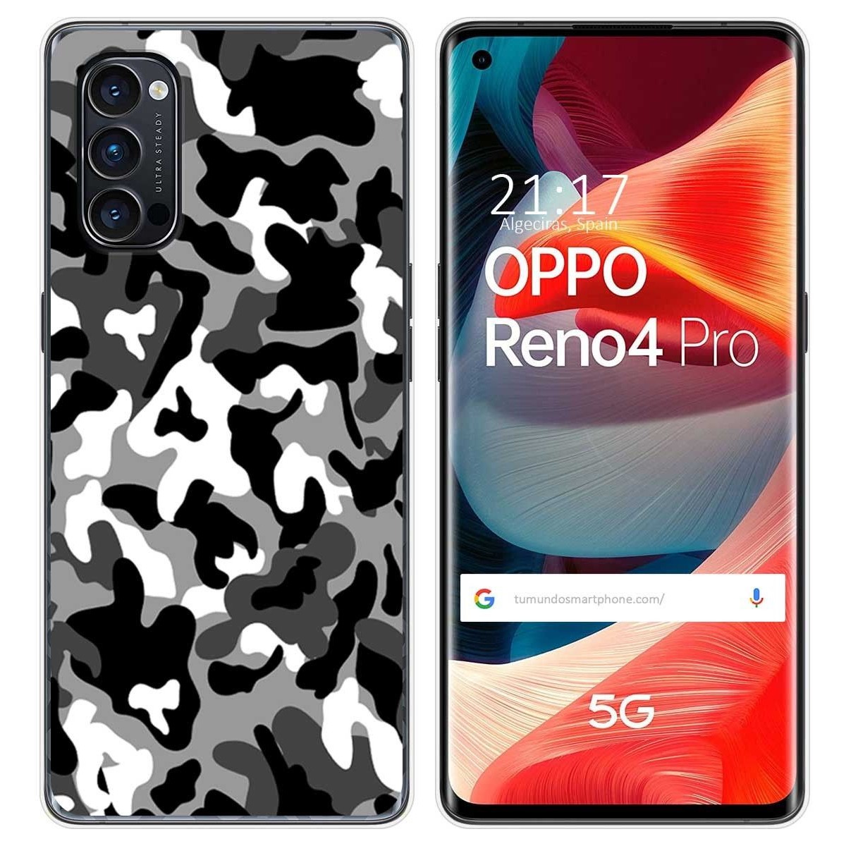 Funda Gel Tpu para Oppo Reno 4 Pro 5G diseño Snow Camuflaje Dibujos