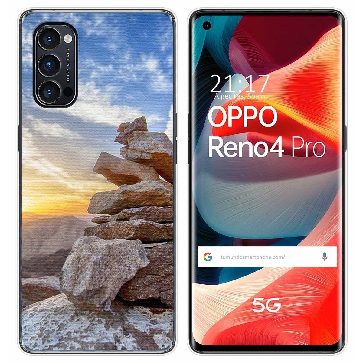 Funda Gel Tpu para Oppo Reno 4 Pro 5G diseño Sunset Dibujos