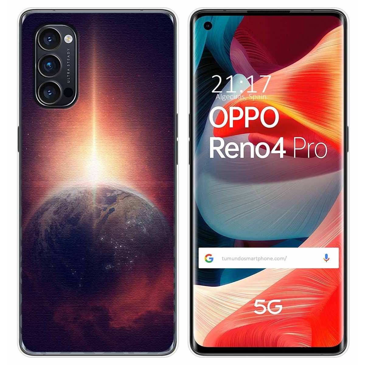 Funda Gel Tpu para Oppo Reno 4 Pro 5G diseño Tierra Dibujos