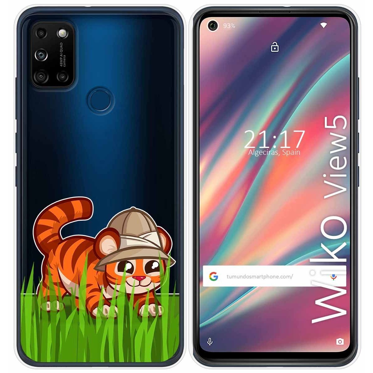 Funda Gel Transparente para Wiko View5 / View5 Plus diseño Tigre Dibujos