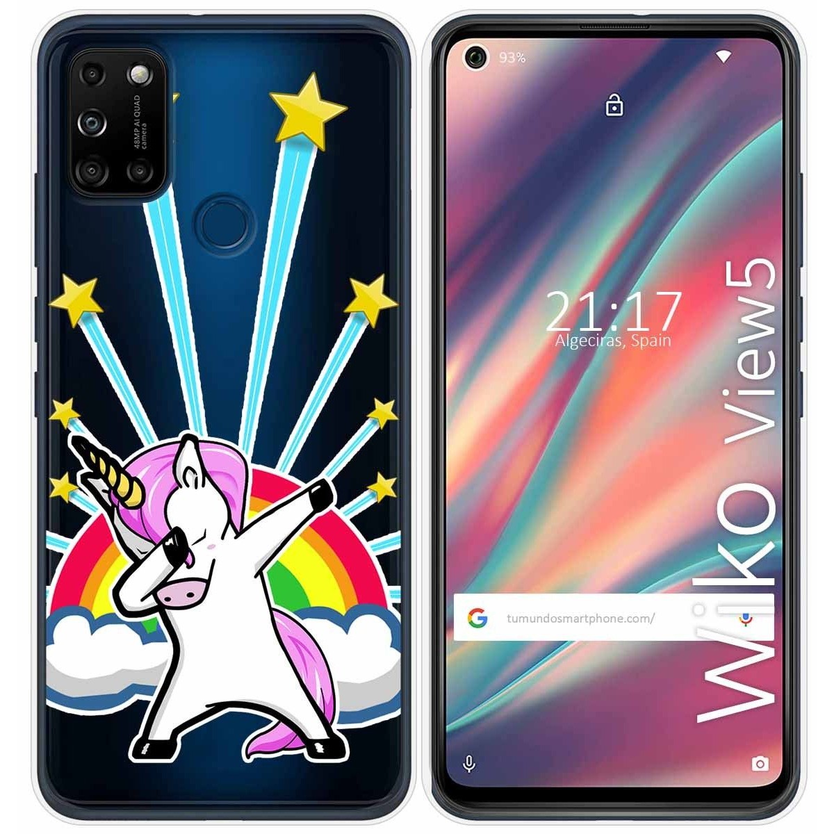 Funda Gel Transparente para Wiko View5 / View5 Plus diseño Unicornio Dibujos